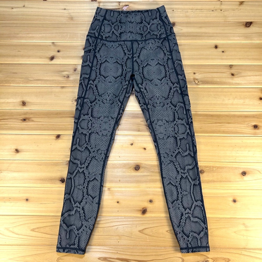 Varley Leggings Womens XS Charcoal Gray Snakeskin Let's Go Pocket Leggings